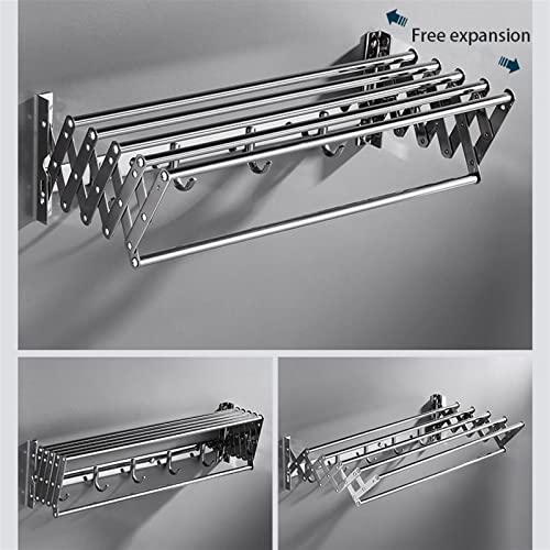 Portant mural pliable extensible en acier inoxydable 304 durable - 5