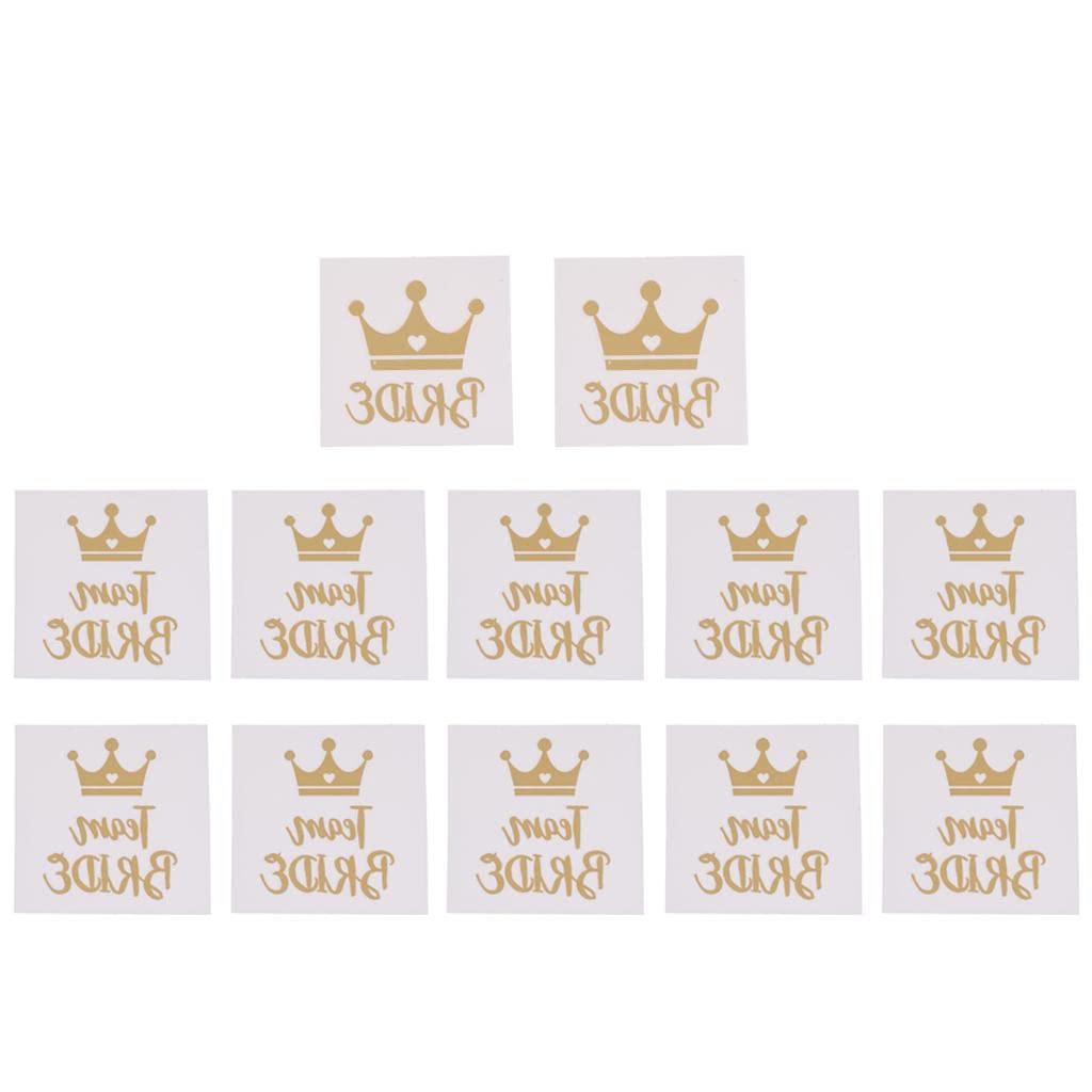 SECRET DESIRE 12x Metallic Team Bride Groom Temporary Tattoos Wedding Stickers Gold 2|Tattoos & Body Art|Temporary Tattoos-image-12