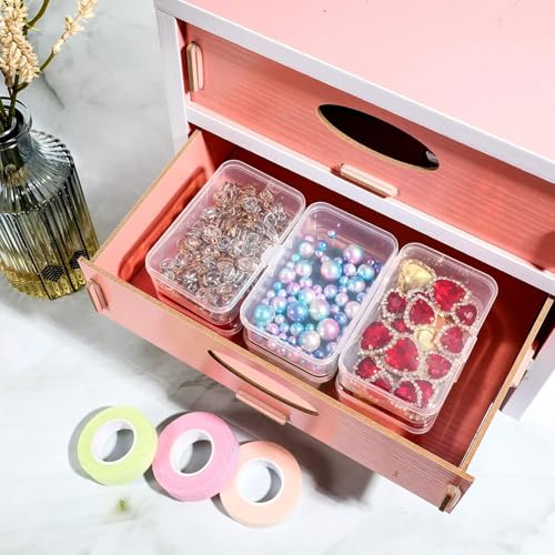 Image of Jetec 30 Pieces Mini Plastic Clear Beads Storage Containers Box for Collecting Small Items, Beads, Jewelry, Business Cards, Game Pieces, Crafts (3.3 x 2.1 x 1 Inch)