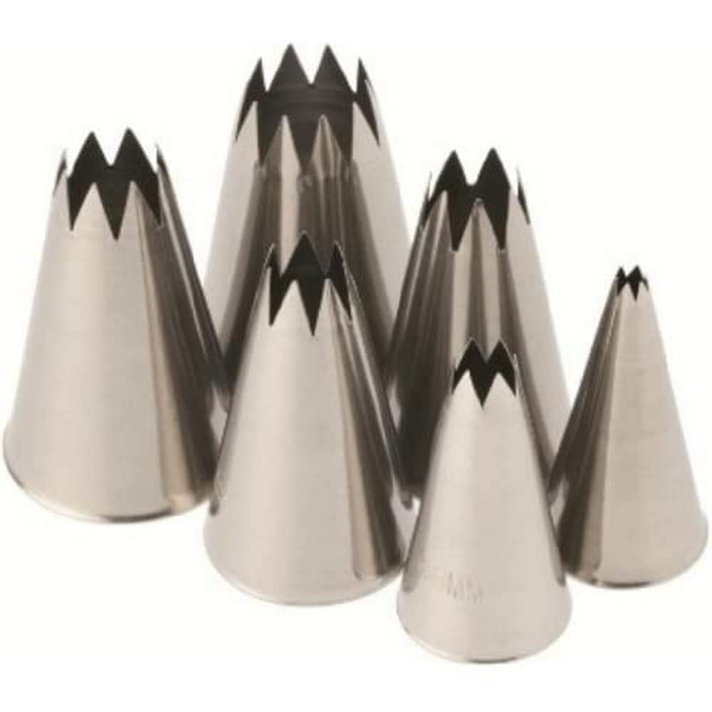 Lacor 68997 6 Star Pastry Tubes Set, 30 x 30 x 30 cm, Silver