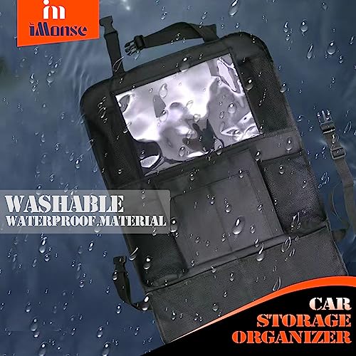 Image of Car Backseat Organizer Waterproof and Durable Car Seat Organizer, baby travel essential with 9 Storage Pockets 2 Pack, Black