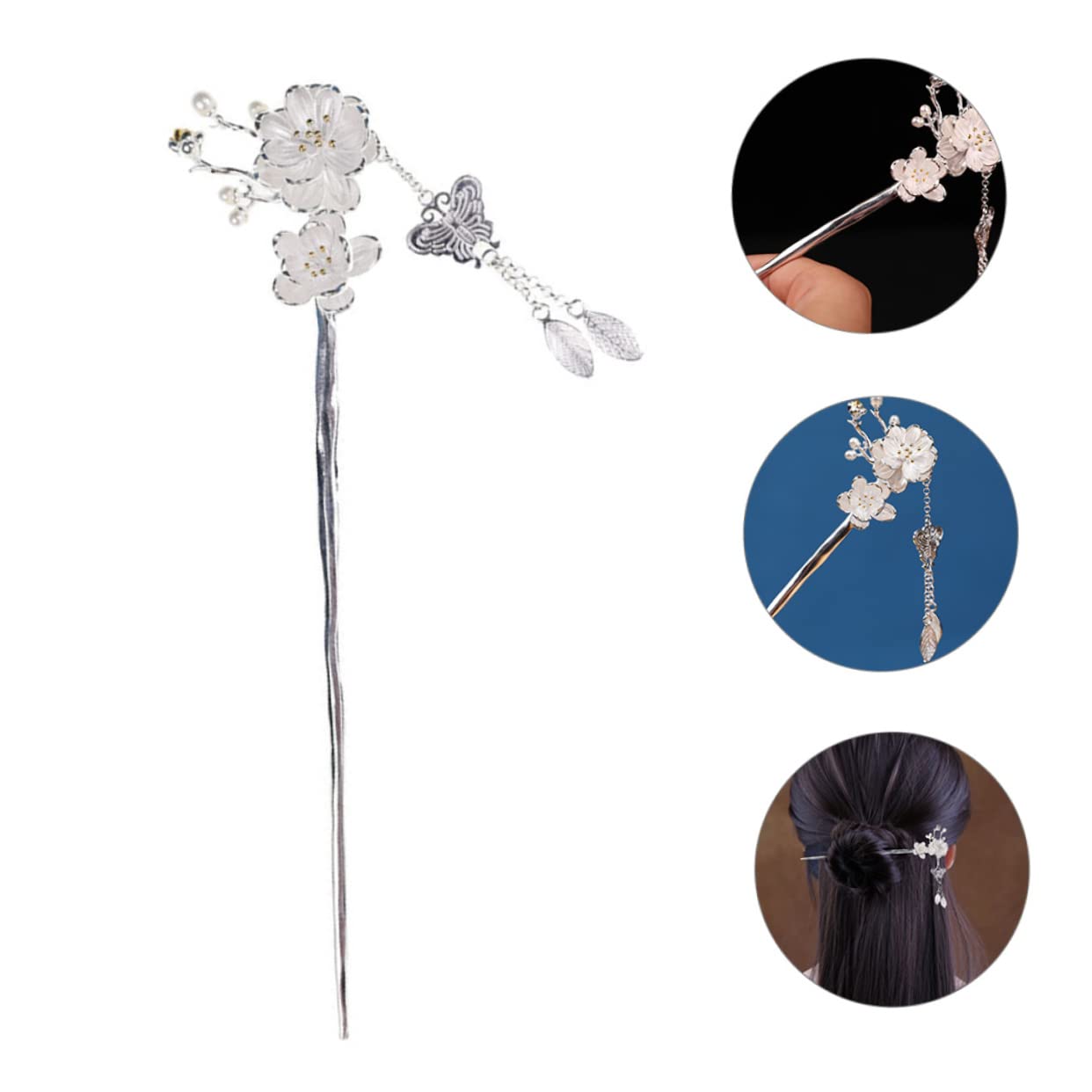 FRCOLOR 5st Haarnadel Haarnadel Haarstäbchen Für Frauen Haarstift Für Frauen Haarschmuck Für Hochzeit Quaste Haar Essstäbchen Formell Haarstock Braut Blumenhaar Klassisch Legierung