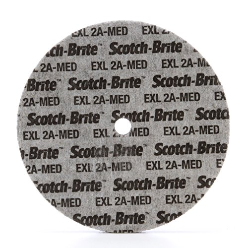 scotch-brite exl unitized wheel aluminum oxide 4500 rpm 6 diameter 12 arbor 2a medium grit pack of 4