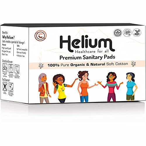 Helium 100% Pure Organic & Naturally Soft Cotton Base Sanitary Pads For Women | Pack Of 25 Pads-XXL,330mm | Ultra-Thin Rash Free Natural Sanitary Napkins,Designed for Normal-Sensitive Skin (B09DTBC5LG) Amazon Price History, Amazon Price Tracker