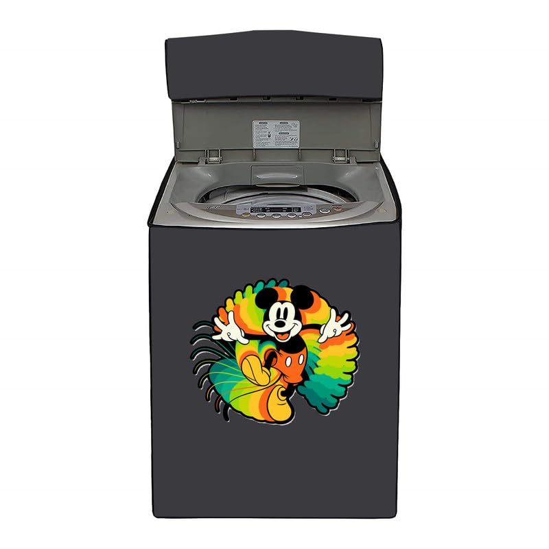 KVAR water dust Protection washing machine cover for Haier 826 Series 7.5 kg 5 Star Fully Automatic Top Load (Pulsator Wash Technology, HWM75-826DNZP) (Grey Colour)