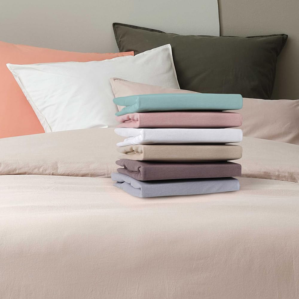 Jersylor Fitted Sheet, 160 x 200 cm, Pearl