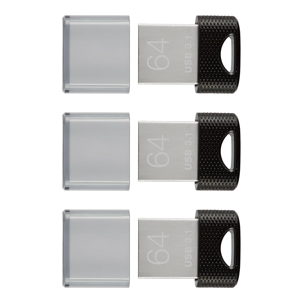 64GB PNY Elite-X™ Fit USB 3.1 Flash Drive – Up to 200MB/s Read, Up to 10x Faster Write, Advanced Performance, Plug-and-Stay, Convenient Portable Data Storage, Compact Fit Design, 3-Pack