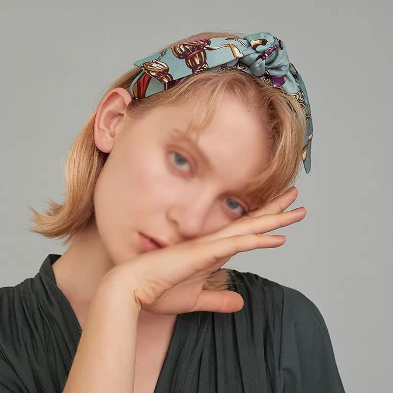 diademas para mujeres Diadema ancha con estampado Vintage de tela hecha a mano, accesorios for el cabello