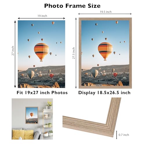 Image of JCJMY 19x27 Picture Frame Rustic Brown for Poster Photo Picture, Horizontal and Vertical Formats for Wall Hanging, 19 x 27 Wall Gallery Poster Photo Frame for 19 by 27 Photos Posters, Rustic Brown