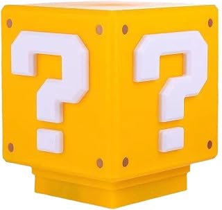Portable Super Night Light Lamp Shade USB Cube with Sound Effect for Super Mario Mini Question Block Coin Box Bros Boy Kids Gift (Cube Mark)