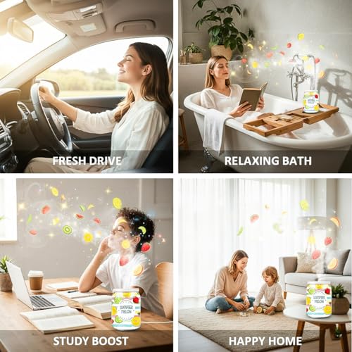Image of Summer Melon Natural Air Freshener Gel 200g. | Long Lasting Mix Fruit Scent, Odor Eliminator for Car, Home & Office | Refreshing Aroma & Easy Spill-Proof Design (Mix Fruit)