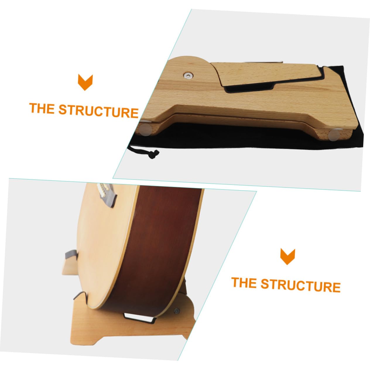 SUPVOX Supporto per Chitarra in Legno Portatile Design Smontabile per Bassi e Violini, per Casa e Negozio di Strumenti Musicali