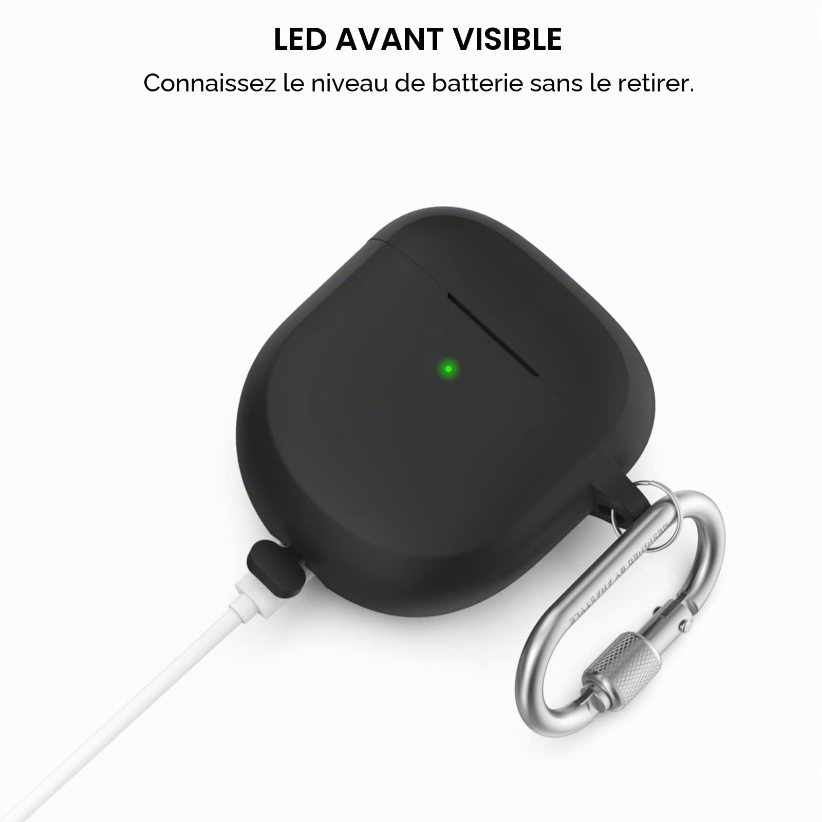 Coque Silicone pour Bose QuietComfort Ultra Earbuds II 2023 - Étui Protection Anti-Rayures Antichoc Noir