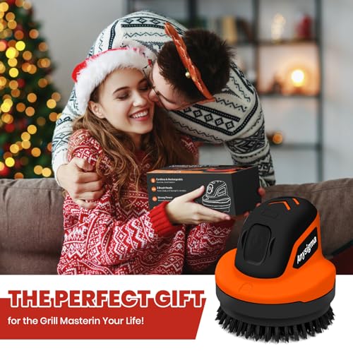 Image of Electric Grill Brush for Outdoor Grill- 4 Replaceable Heads, 3000mAh IPX7 Waterproof BBQ Cleaning Scrubber for Kitchen & Car & Bathroom - Ideal Mother's for Grill Lovers, Dad, Mom