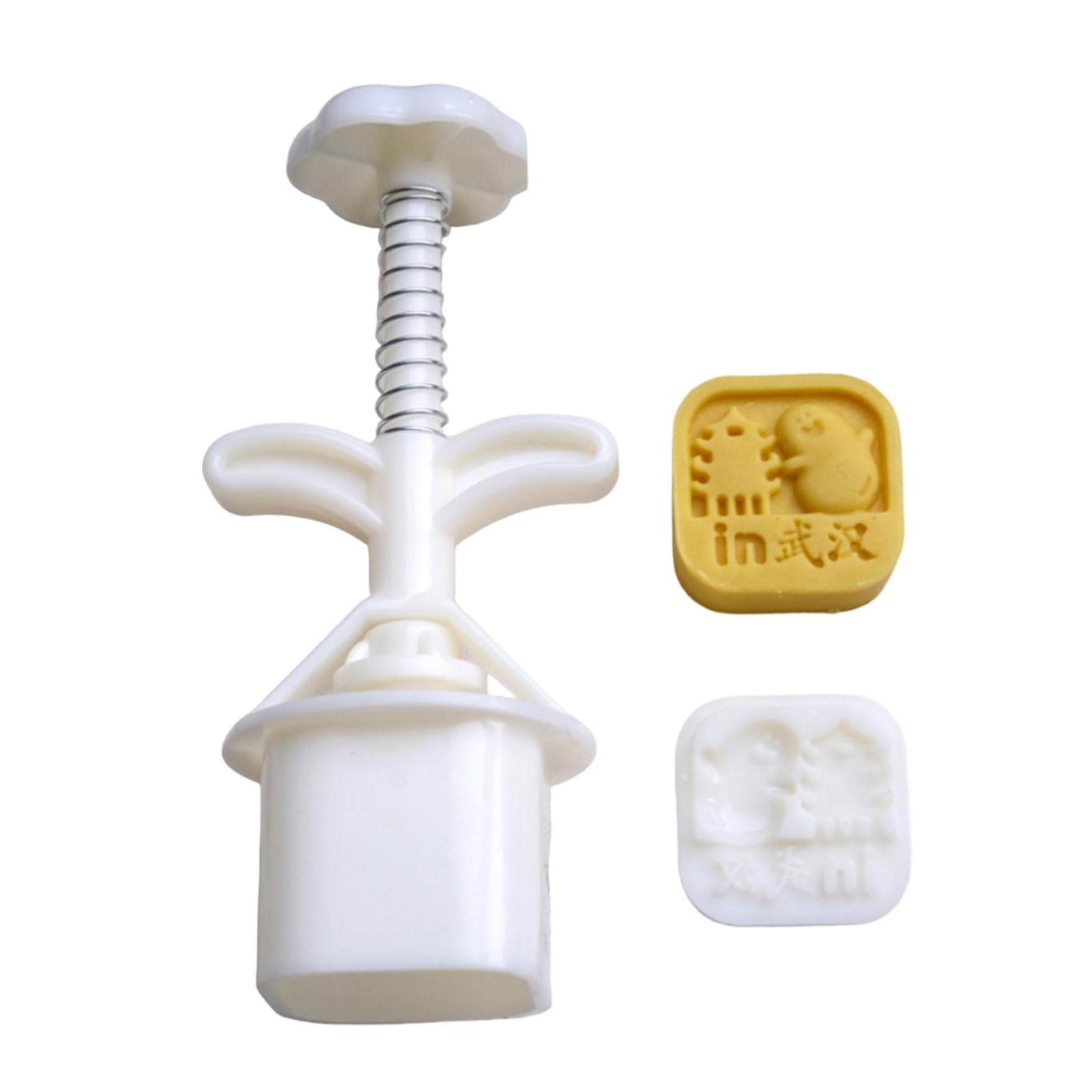 Buxuaaaa Wuhan Midautumn Festival Cakes Maker Bakings Tools City Name Cakes Molds Hand Press Mold Plungers Pastries Tools Easy To Cleans