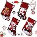 BAIBEI 4Pcs Calzini di Natale, Babbo Natale Pupazzo di Neve Orso e Elk Calze Natalizie da Appendere Candy Sacchetti Regalo per Albero di Natale Festa di Natale Decorazioni