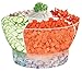 Perlli - Ice Chilled Serving Multifunctional Salad Bowl with Dome Lid and Serving Utensils - Includes 4-Way Divider, Dip Cup, Spacious Dome Lid, Shatterproof Acrylic, 6.5-Quart Capacity