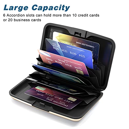 Image of Credit Card Holder, Mini Aluminum Card Wallet RFID Blocking Slim Metal Hard Card Case for Women Men, Beach