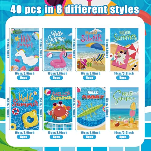 Estune 40 Pcs Summer Beach Coloring Book Pool Beach Summer Party Favors Mini Small Coloring Book Bulk Birthday Party Present DIY Craft Home - Image 4