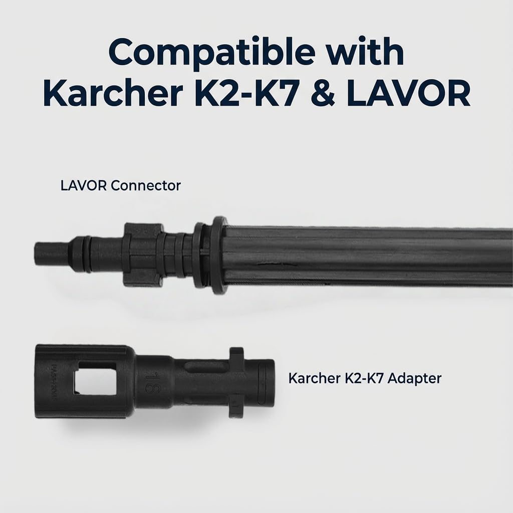 Lance Turbo Rotative Nettoyeur Haute Pression Compatible avec Karcher K2–K7 & LAVOR | Jet Conique 360° | Idéale pour Béton, Dalles et Allées, 160Bar