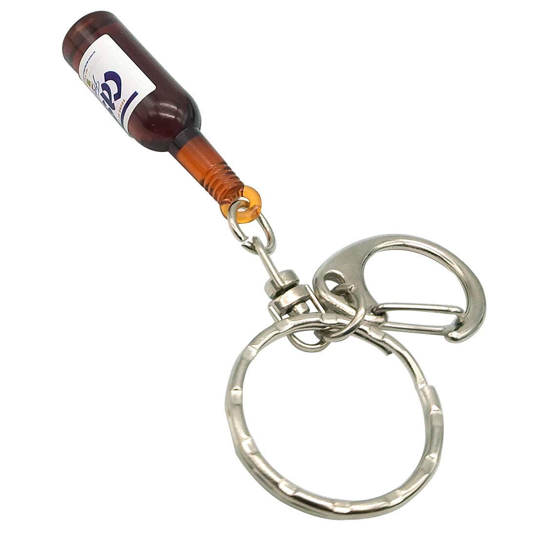 SUPIA Korean Beer Bottle Miniature Key Chain Key Ring (Brown Beer)