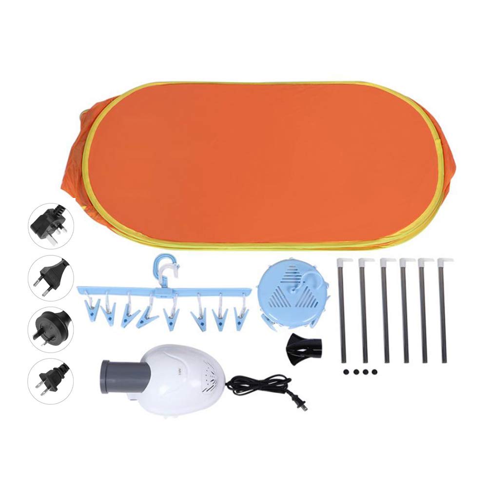 LAOLIClothes Dryer 800W Portable Electric Laundry Drying Rack Quick Dry Clothes Drying Machine Indoor Home Dorms Buddy Hot Air Machine Suitable for All Fabrics (US110V)