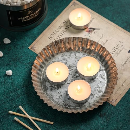 Unscented Tealight Candles - 100 Pack 4 Hours Smokeless White Small Tea Candles for Weddings,Warmer Home Decor for Home - Image 4