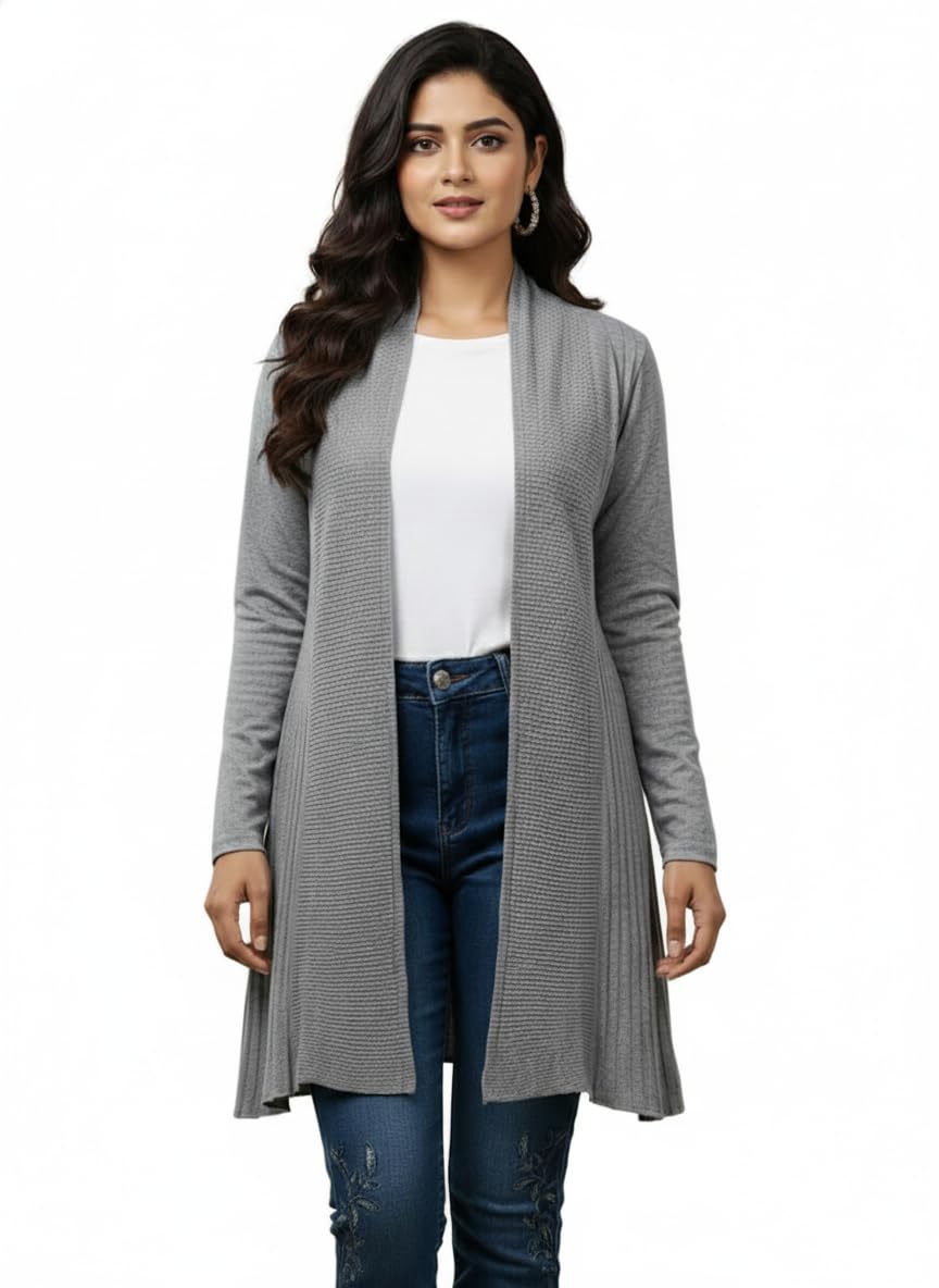 Women's Woolen Shrug with Pearl Pin Closure | Winter Top | Free Size