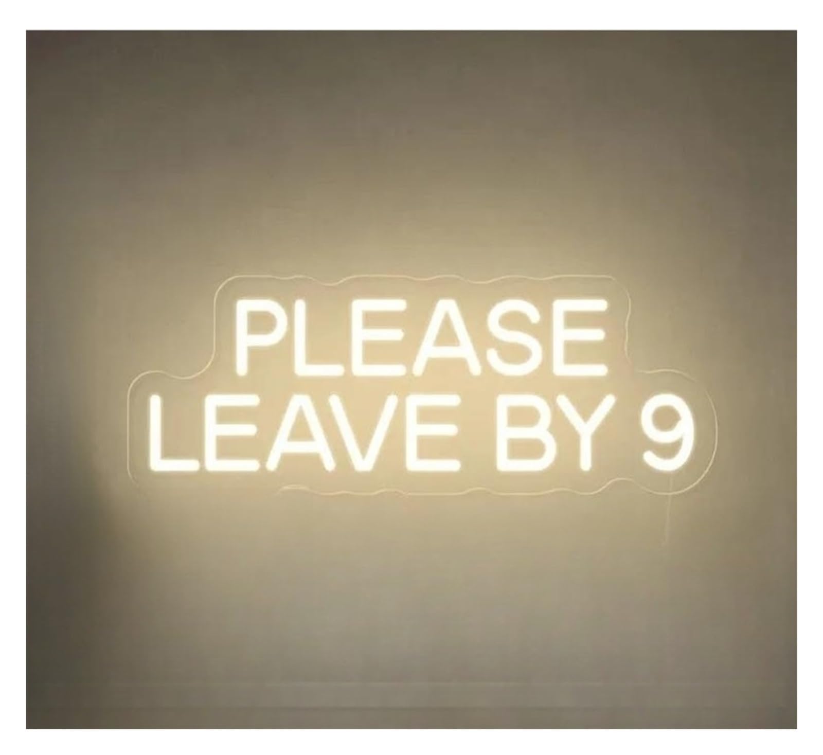 SHOUXI Sign Lamp Please Leave By 9" Neon Sign, Home Party Hall Wall Decor, Graduation Party Decor 45x16cm(White)
