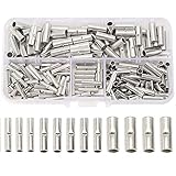 LIKENNY 裸圧着端子 BN1.25 2 5.5 裸圧着スリーブ 裸の端末 裸銅バットスプライス端子 電線修理スリーブ 耐久性 DIY ワイヤー接続用 産業機器用 非絶縁フェルール （200PCS）