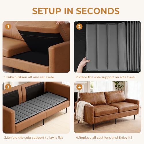 Image of Heavy Duty Couch Cushion Support Board for Sagging Sofa, 24''x72''Wide Sofa, Thick Reinforced Wood Boards Add Strong Seat Supports, Under Couch Insert with Anti-Slip Dots, Grey