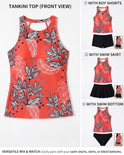 Image of Holipick Tankini Tops for Women High Neck Swim Top Only