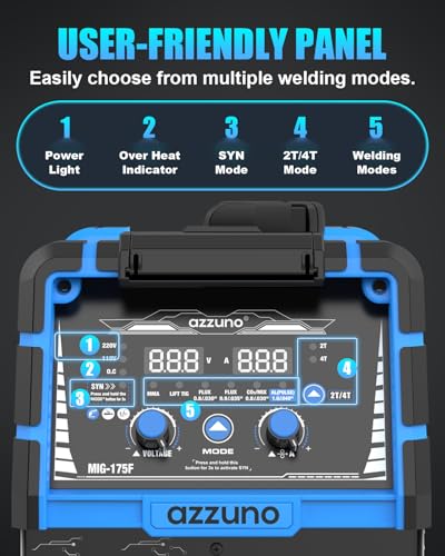 Image of AZZUNO Single PULSE Aluminum MIG Welder Machine 175A 110V 220V