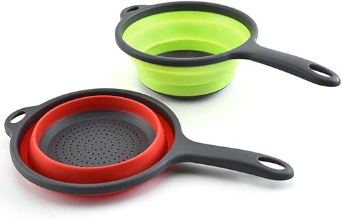 Miniatura 6 de Cesta de drenaje, colador que ahorra espacio, herramientas de cocina, escurridor de silicona con asa, plato colador plegable, cesta de drenaje