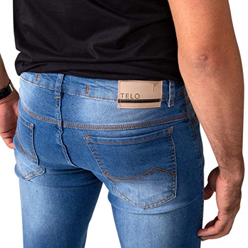 Calça Jeans Sarja Masculina Skinny Slim com Lycra Jeans Claro - 48