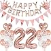 Produktbild Cymeosh Luftballon 22. Geburtstag Deko Set, Rosegold Geburtstagsdeko 22 Jahre Mädchen, Luftballons Happy Birthday Girlande, Riesen Folienballons 22, Ballon 22 Deko zum Geburtstag