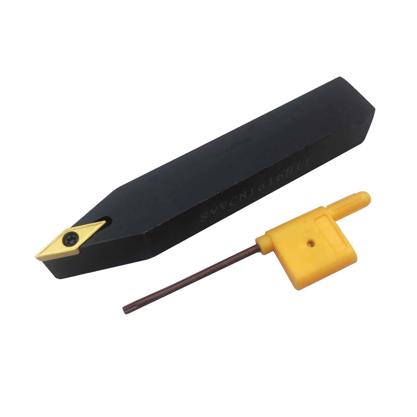 5/8" Herramienta de torneado de carburo SVVCN1616H11 Portaherramientas de torneado exterior y 10 piezas VCMT110304/VCMT32.51 CNC Insertos de corte de carburo indexables.
