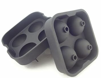 JELLEX Whiskey Ice Cube Silicone Ball Maker Mold Sphere Mould 4 Holes New Ice Balls Party Brick Round Tray Bar Tool