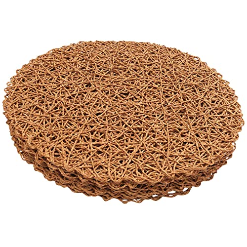 Kueohse Lot de 12 sets de table ronds en papier tissé - Corde décorative en - Pour repas, fête et mariage