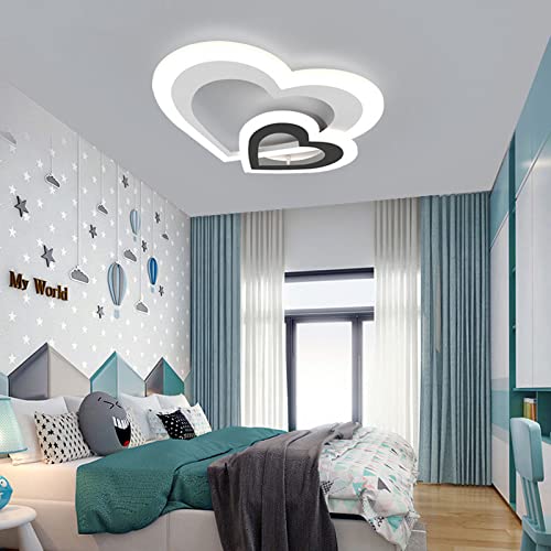 Plafonnier LED en forme de coeur moderne et dimmable pour salon