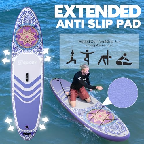 Image of Inflatable Paddle Board, Stand Up Paddle Board | Stable Design with Non-Slip Comfort Deck, Portable Travel Paddle Board
