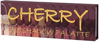 CHERRY Eyeshadow Palette, 12 Matte Shimmer Shades, Long Lasting Beginner Makeup Palette with Mirror & Brush, Warm Tone Pink Neutrals