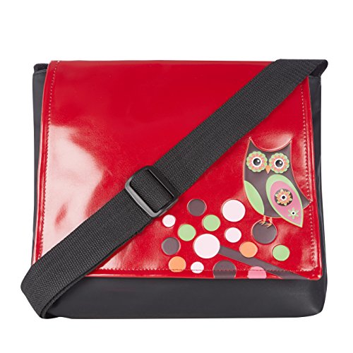 Shagwear Bolso de bandolera, bolsa de mano (retro del búho rojo / retro owl red)