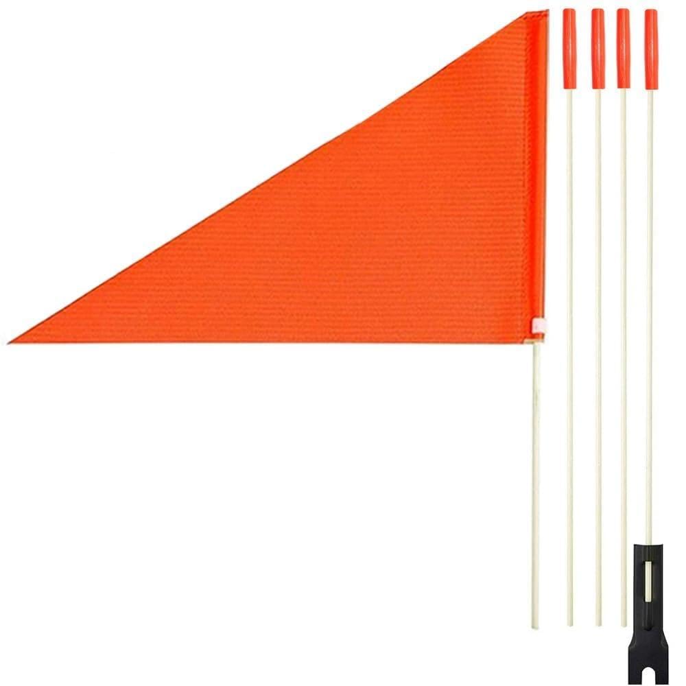 Bike Trailer Flags, Bicycle Safety Flag with Pole, High Visibility Fahne Fahrradanhänger Flags Adjustable Height Bikes Safety Flags with Reflective Stripe for Outdoor Cycling (Set B)