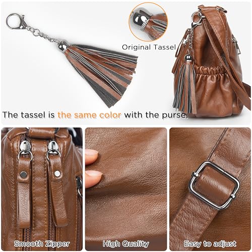 Image of VOLGANIK ROCK Crossbody Bag for Women with Tassel Ladies Soft PU leather Purses and Handbag Pocketbooks