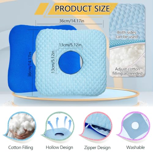 Image of Anti-Bedsore Cushion, Donut Pillows, Pressure Ulcer Cushions, Pillow Tailbone Pain Relief Mat, Soft Pad of Bed Sores for Seniors,Post-Surgery,Pregnant,Hemorrhoids(Blue Pack of 1)