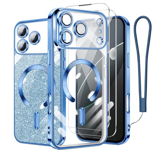 tuulaasii For iPhone 17 Pro �p �P�[�X �N���A MagSafe�Ή� ���C�����X�[�d �}�O�l�b�g���� 2�� HD�t�B�����t�� �L���L�� �O���b�^�[�J�[�h �X�g���b�v�t�� �A�C�t�H�� 17 �v�� �J�o�[ �}�O�Z�[�t�Ή� ���^ �y�� 