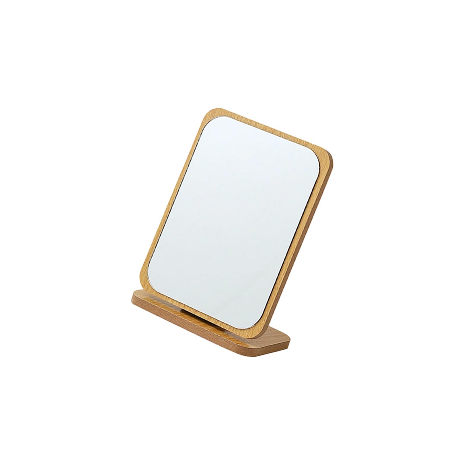 Shurhome Desktop Makeup Mirrour, Simple Portable Vanity Desk Mirrours Cosmetic Mirrours for Women Wooden Vanity