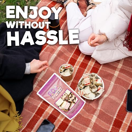 Freeze Dried Cheesecake Bites New York Style 4.1oz - Caramel, Chocolate Chip and Strawberry Swirl Freeze Dried Dessert - Mini Chocolate Cheesecake Bites in Resealable Bag - Ideal Gift Snack