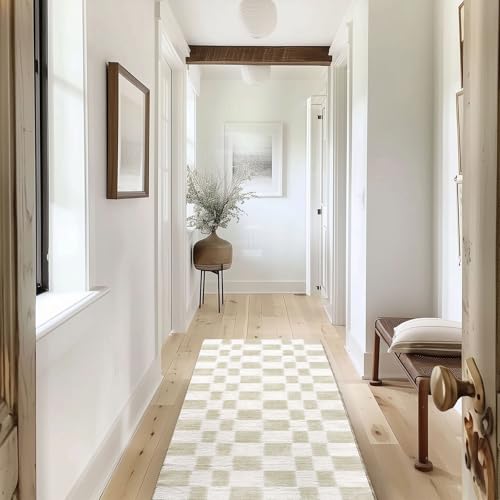 Tapete decorativo ajedrez 2x6 Beige miniatura 1